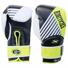 Перчатки боксерские Excalibur 8065/01 Black/White/Yellow PU 14 унций
