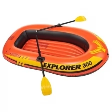 INTEX Надувная лодка Explorer-300-Set трехместная 211*117*41 см + насос и весла 58332
