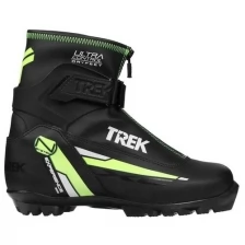 Trek Ботинки лыжные TREK Experience 1 NNN ИК, цвет чёрный, лого зелёный неон, размер 37